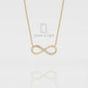 Natural Black Onyx Infinity Pendant Necklace with 18" Chain