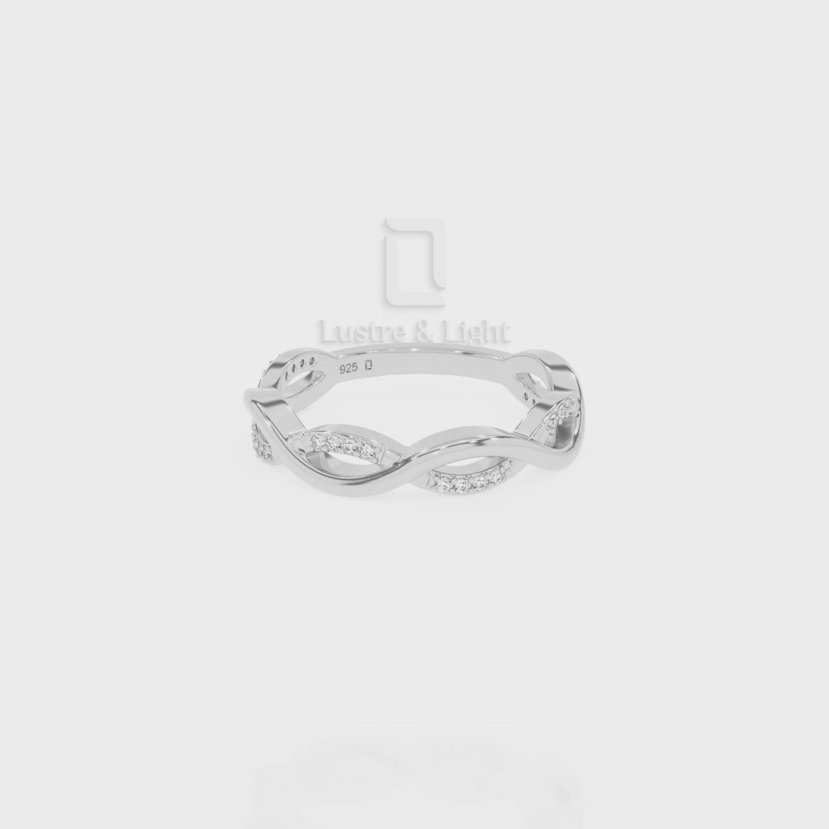 Natural Pink Tourmaline Twisted Wedding Band Rings for Women