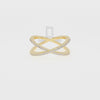 Natural Pink Tourmaline Criss-Cross Band Rings for Women