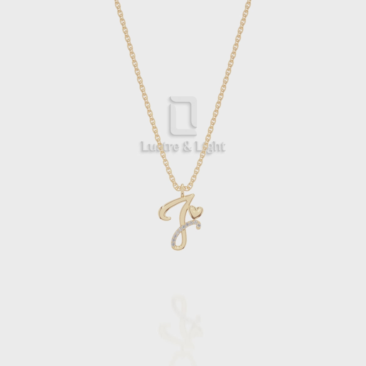 Moissanite Initials Pendant Necklace for Women with 18" Chain