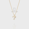 Moissanite Initials Pendant Necklace for Women with 18" Chain