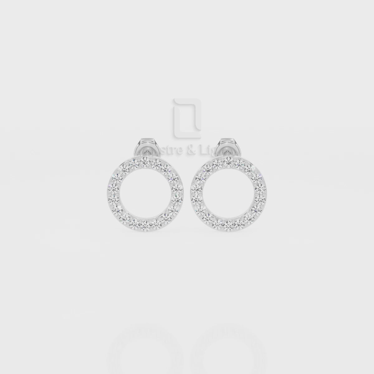 Natural Citrine Circle Stud Earrings for Women