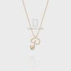 Moissanite Initials Pendant Necklace for Women with 18" Chain
