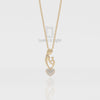 Natural Black Onyx Mother Child Heart Pendant Necklace with 18" Chain