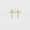 Natural Citrine Cross Stud Earrings for Women