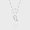 Moissanite Initials Pendant Necklace for Women with 18" Chain
