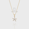 Moissanite Starfish Pendant Necklace with 18" Chain