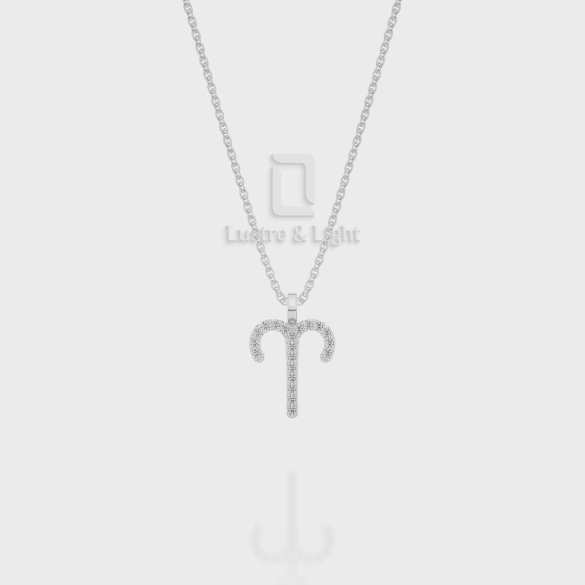 Moissanite Aries Zodiac Sign Pendant Necklace with 18" Chain