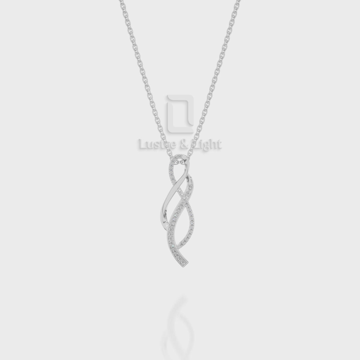 Natural Black Onyx Infinity Pendant Necklace with 18" Chain