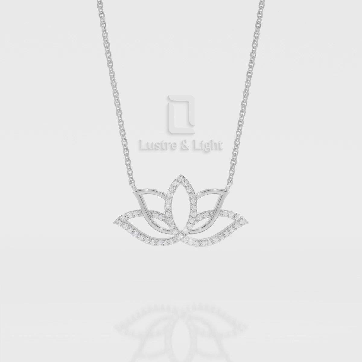 Natural Black Onyx Lotus Flower Pendant Necklace with 18" Chain