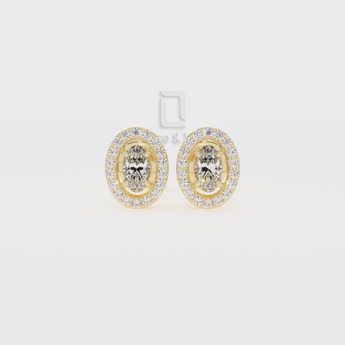 Natural Ruby Oval Halo Stud Earrings for Women with Moissanite