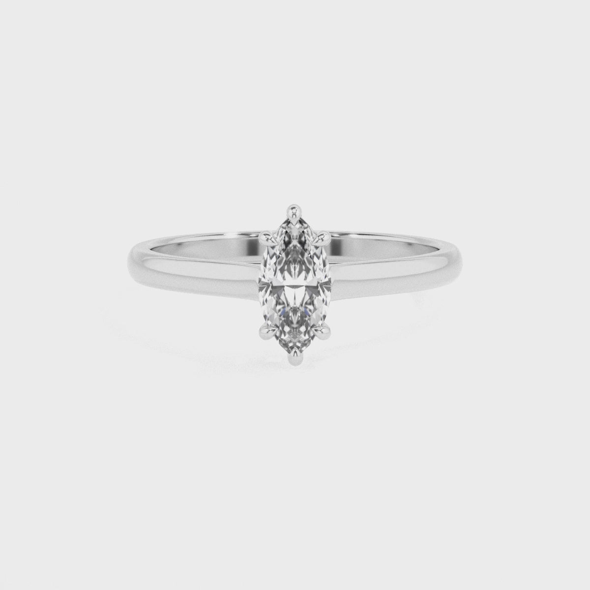 lab grown moissanite marquise solitaire engagement ring