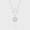 Natural Black Onyx Om Symbol Pendant Necklace with Moissanite (18" Chain)