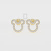 Natural Citrine Mouse Stud Earrings for Women