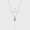 Natural Black Onyx V-Bale Solitaire Pendant Necklace with 18" Chain
