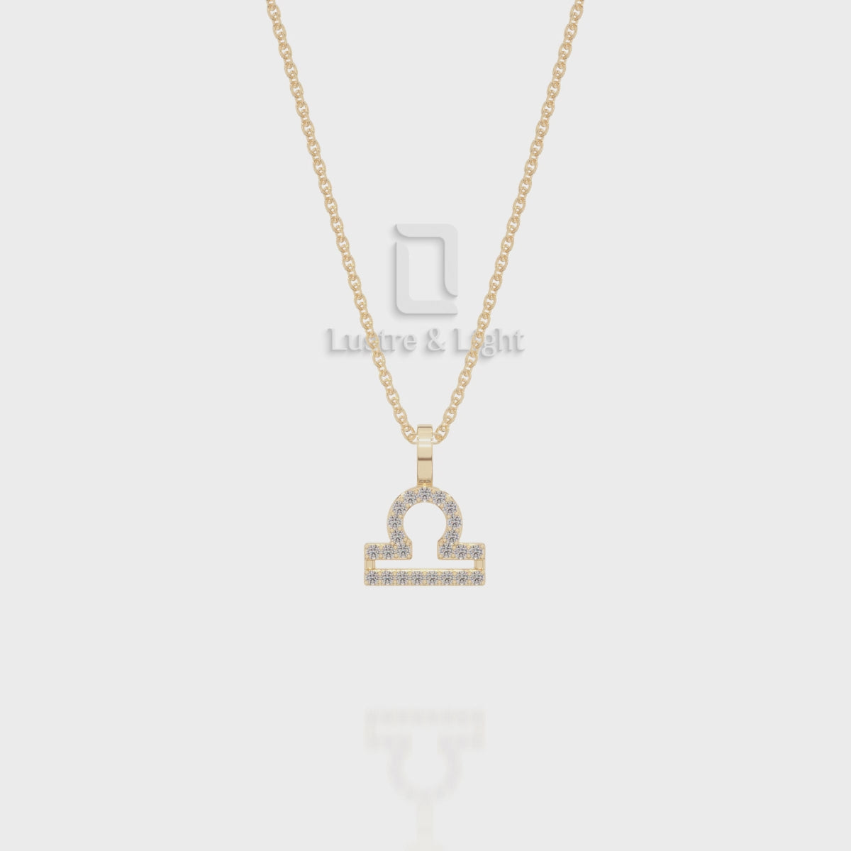 Moissanite Libra Zodiac Sign Pendant Necklace with 18" Chain