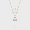 Moissanite Libra Zodiac Sign Pendant Necklace with 18" Chain