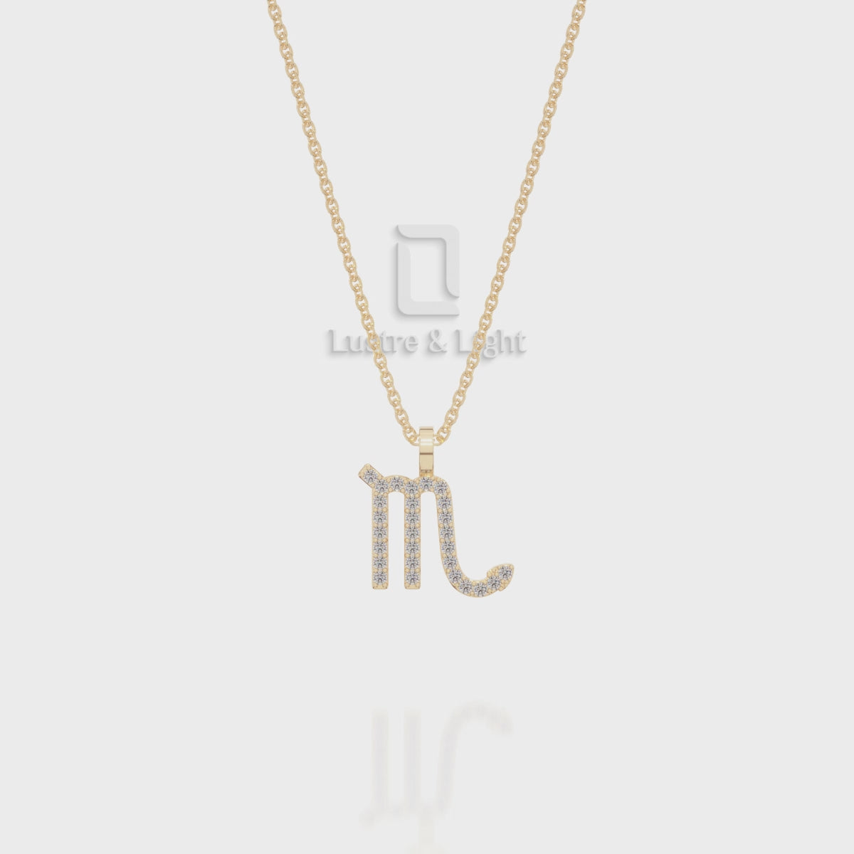 Natural Pink Tourmaline Scorpio Zodiac Sign Pendant Necklace 18" Chain