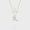 Natural Pink Tourmaline Scorpio Zodiac Sign Pendant Necklace 18" Chain