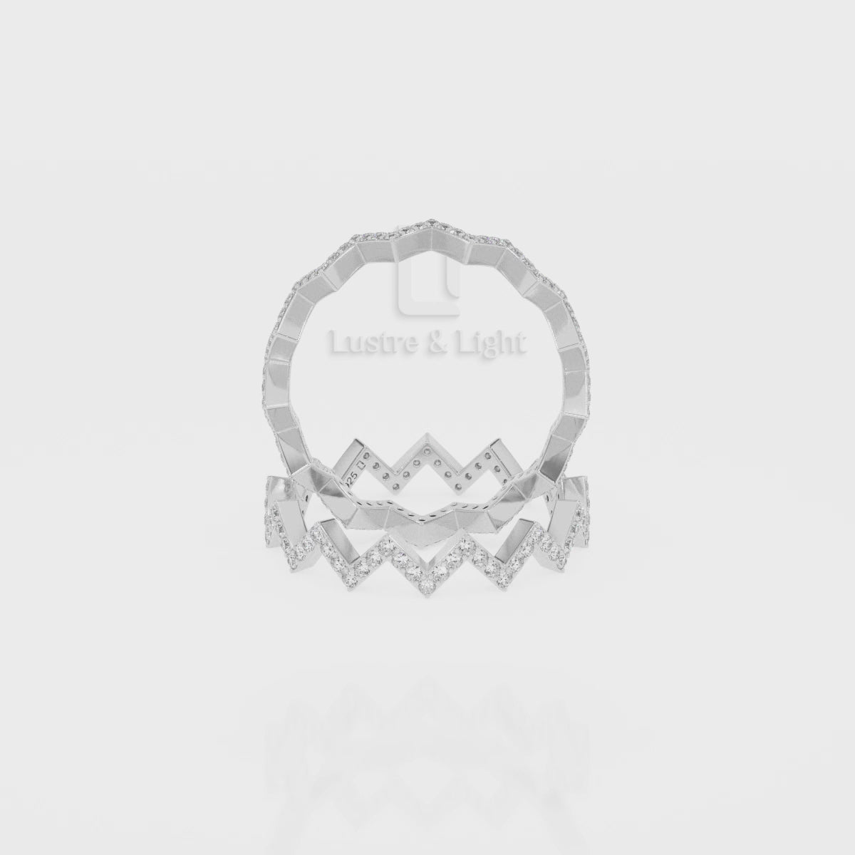 Natural Citrine Zig Zag Wedding Band Rings for Women