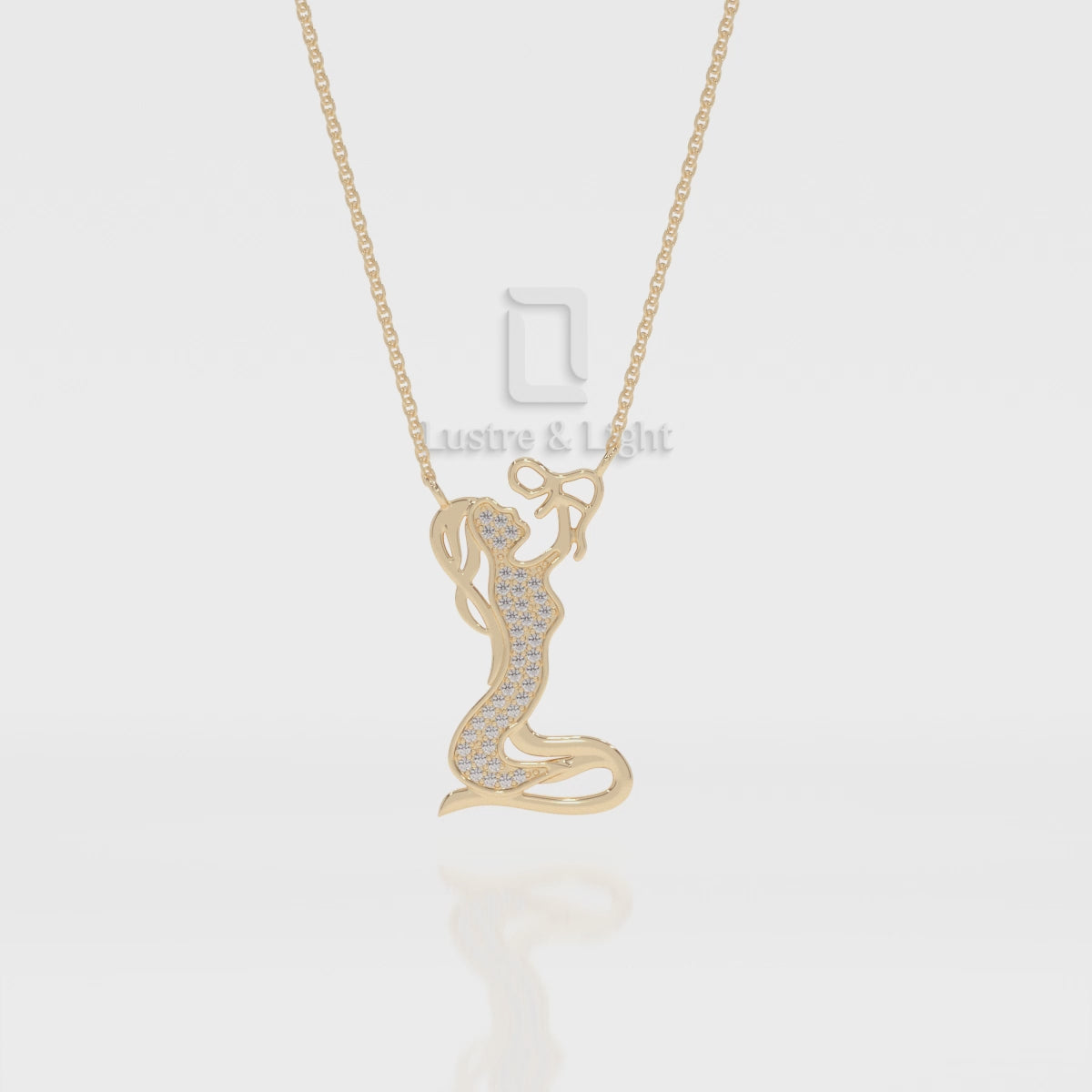 Natural Blue Sapphire Mother Child Pendant Necklace with 18" Chain