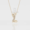 Natural Blue Sapphire Mother Child Pendant Necklace with 18" Chain