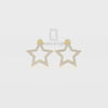 Natural Citrine Star Stud Earrings for Women