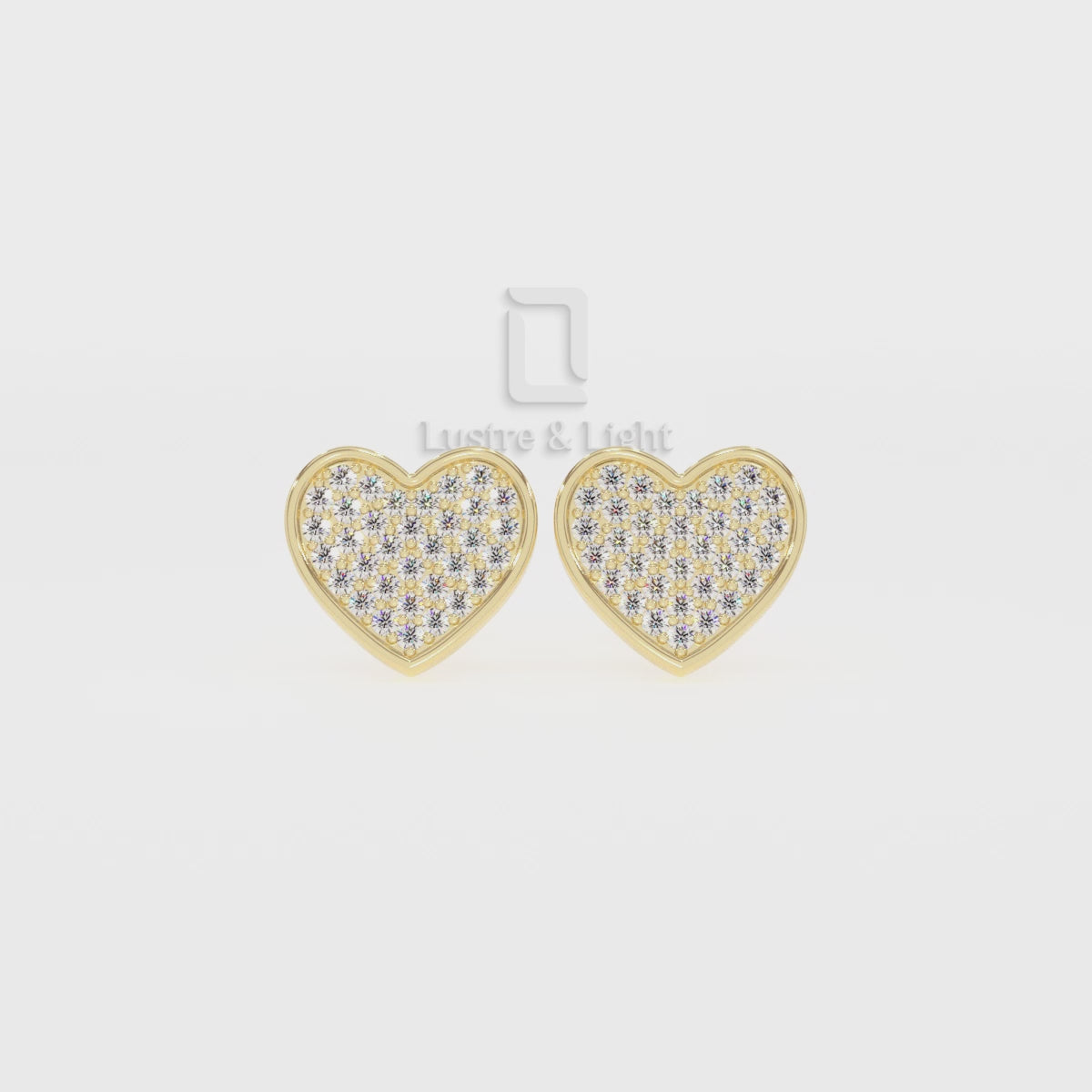 Natural Citrine Heart Shape Stud Earrings for Women