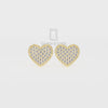 Natural Citrine Heart Shape Stud Earrings for Women
