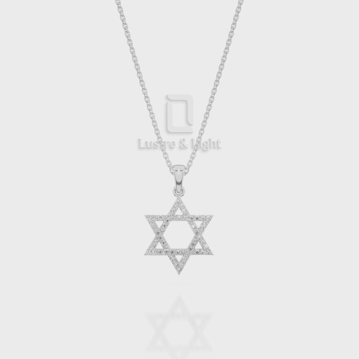 Natural Black Onyx Star of David Pendant Necklace with 18" Chain