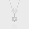 Natural Black Onyx Star of David Pendant Necklace with 18" Chain