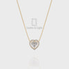 Moissanite Solitaire Halo Pendant Necklace with 18" Chain