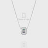 Moissanite Solitaire Halo Pendant Necklace with 18" Chain