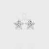Natural Citrine Flower Stud Earrings for Women