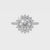 lab-grown moissanite round half eterity halo solitaire engagement ring