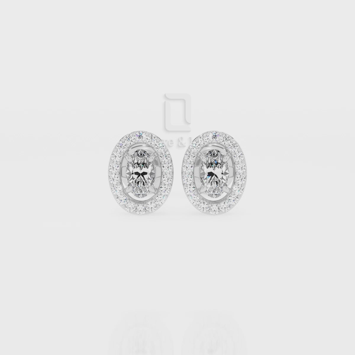 Natural Ruby Oval Halo Stud Earrings for Women with Moissanite