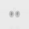 Natural Ruby Oval Halo Stud Earrings for Women with Moissanite