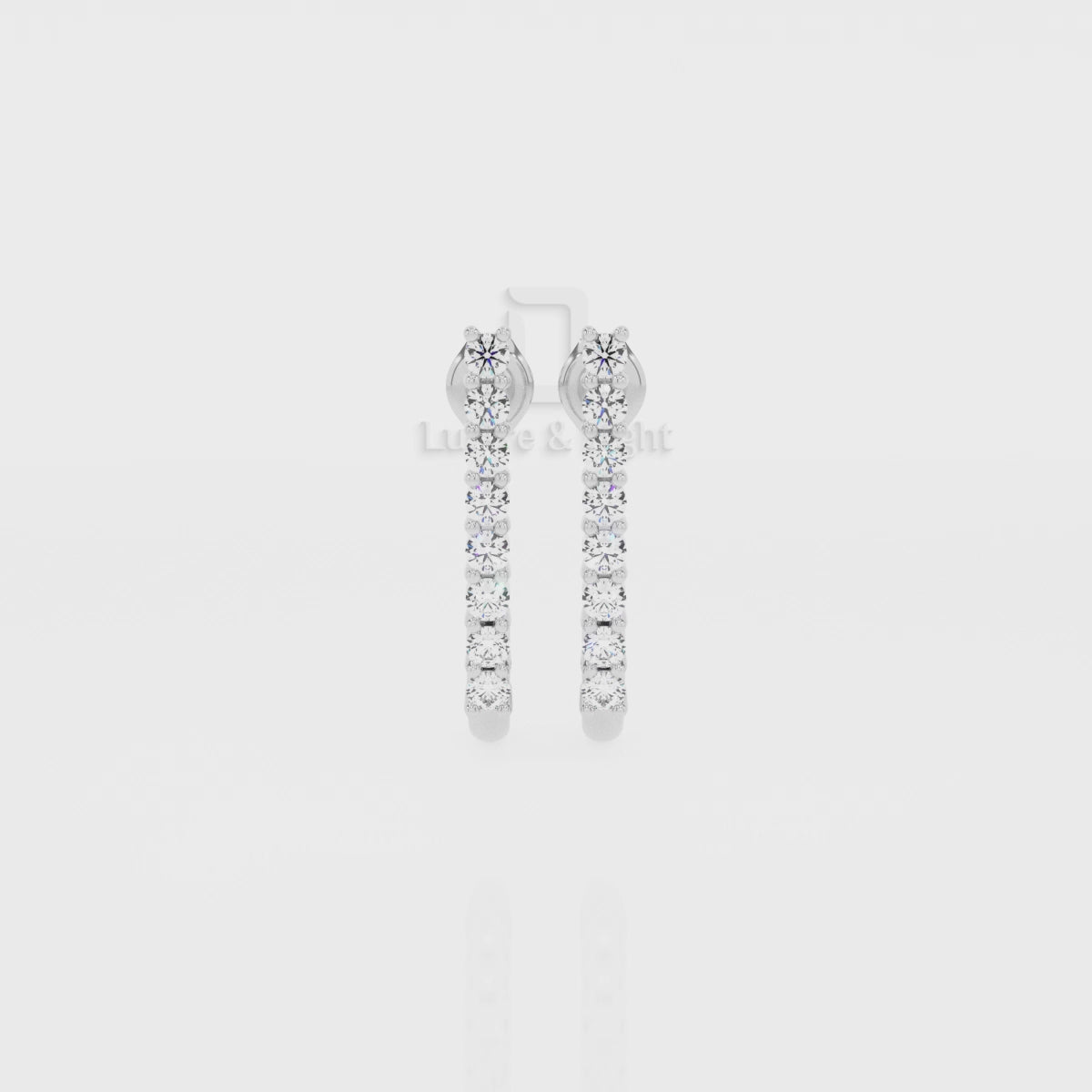 Natural Ruby J-Hoop Earrings for Women