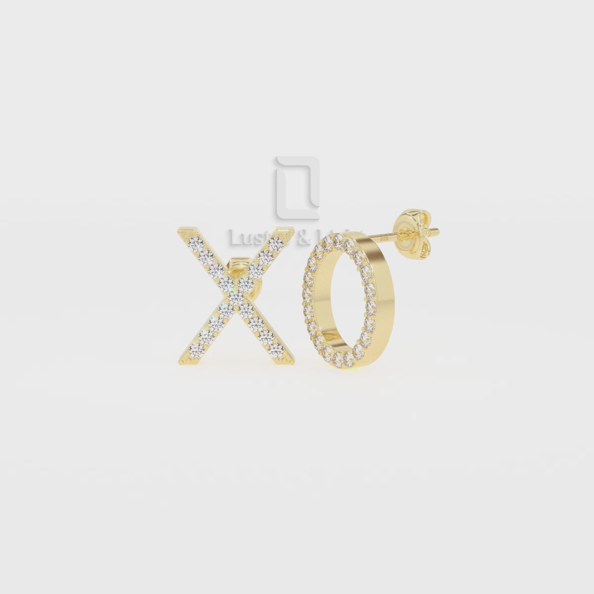 Natural Citrine XO Stud Earrings for Women