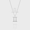 Moissanite Gemini Zodiac Sign Pendant Necklace with 18" Chain
