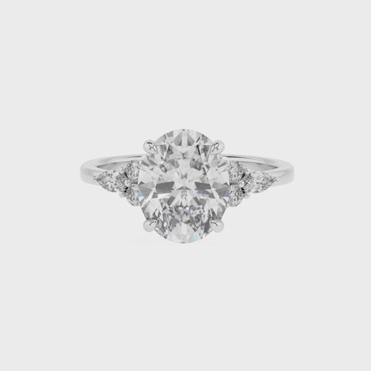 lab-grown moissanite oval solitaire engagement ring