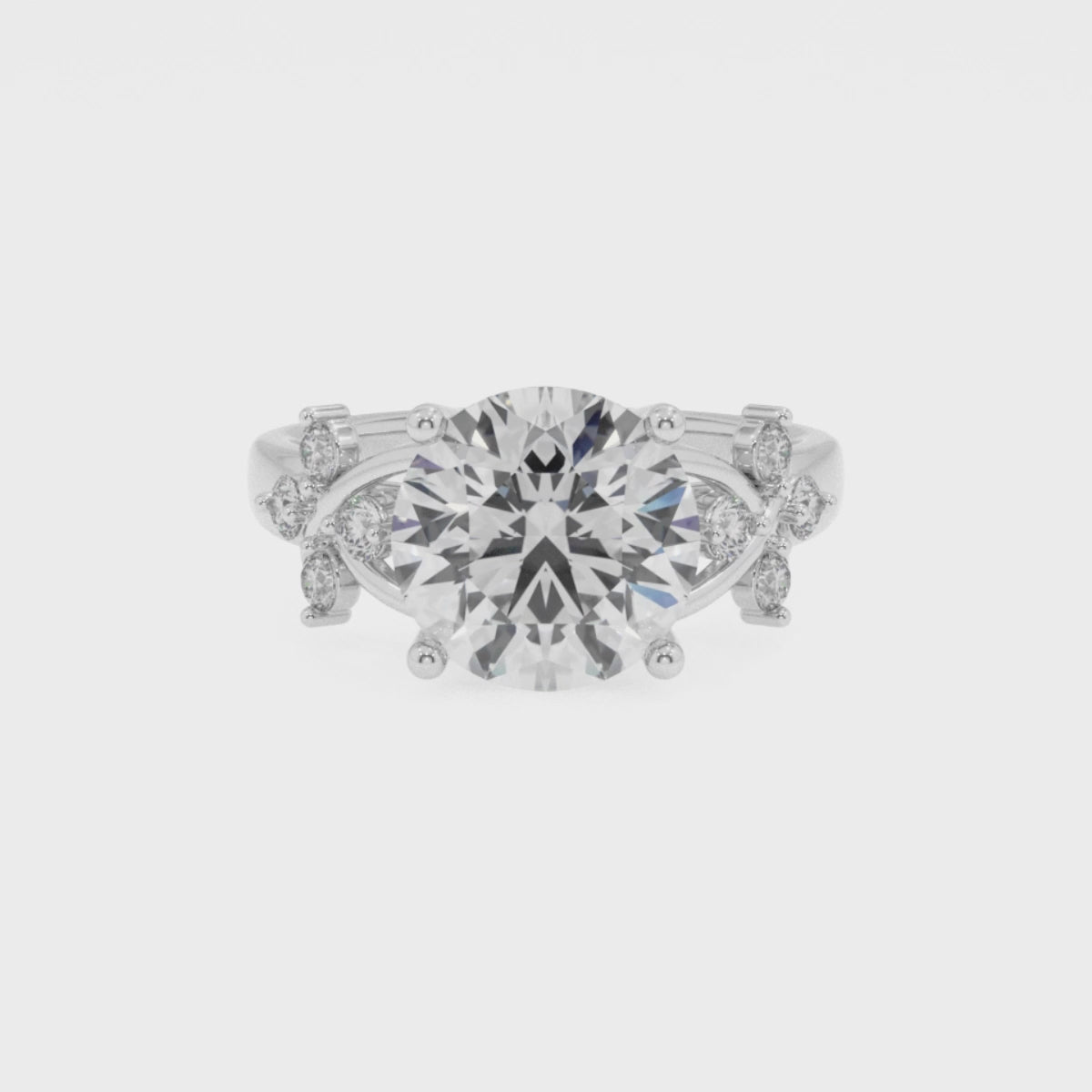 lab-grown moissanite round criss cross solitaire engagement ring