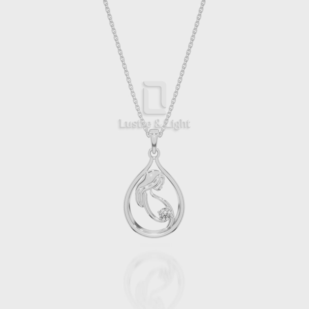 Natural Black Onyx Mom To Be Pendant Necklace with 18" Chain