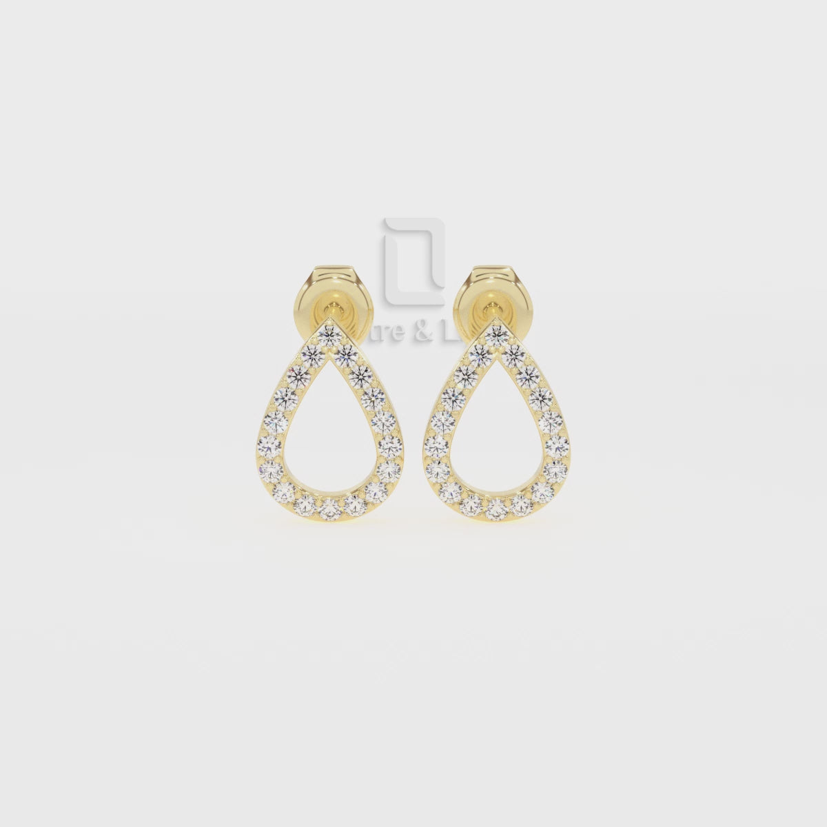 Natural Citrine Teardrop Stud Earrings for Women