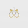 Natural Citrine Teardrop Stud Earrings for Women