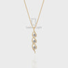 Natural Black Onyx 3 Stone Helix Pendant Necklace with 18" Chain