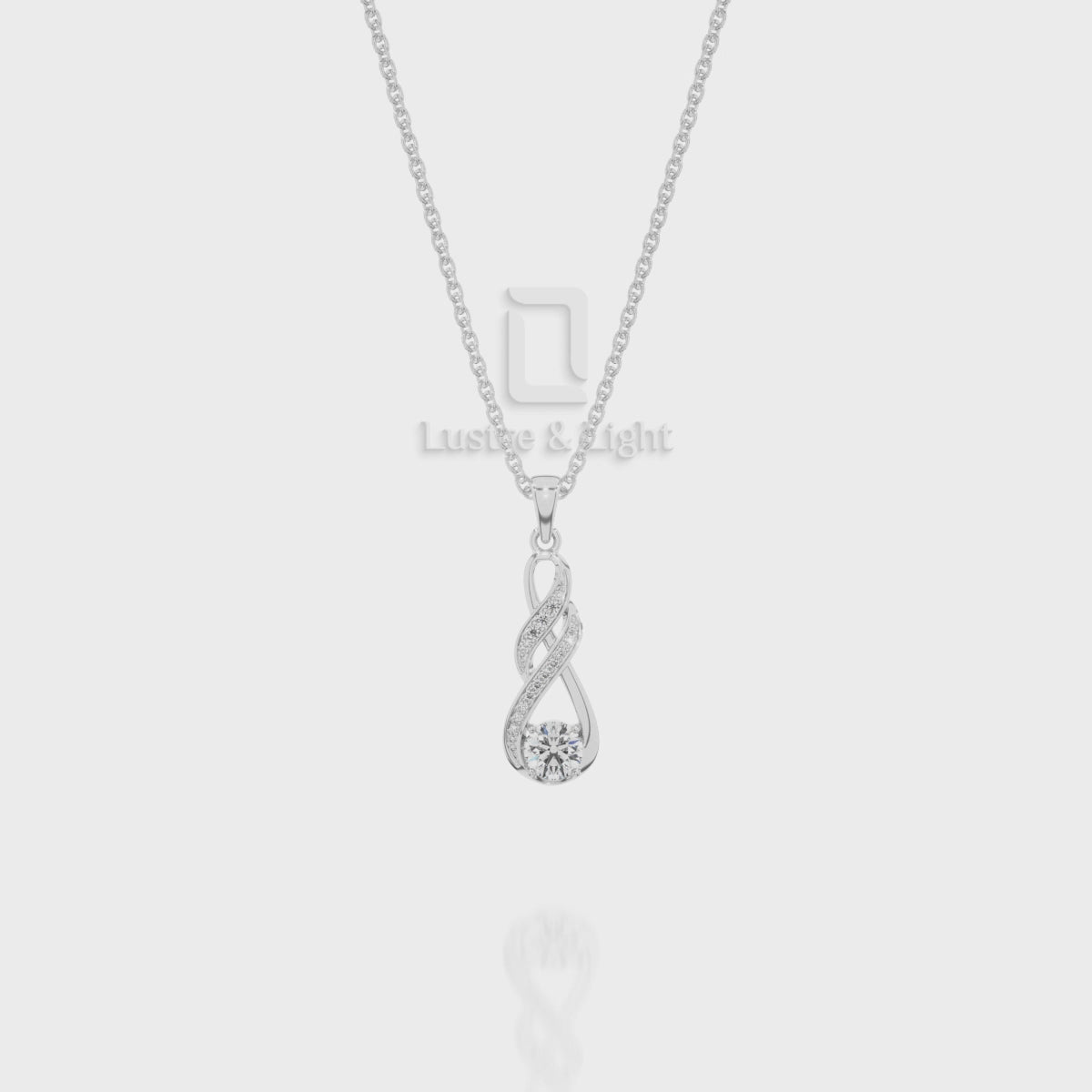 Natural Ruby Infinity Pendant Necklace with Moissanite (18" Chain)