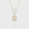 Natural Black Onyx Designer Pendant Necklace with Moissanite (18" Chain)