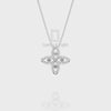 Natural Pink Tourmaline 4 Petal Flower Pendant Necklace with 18" Chain