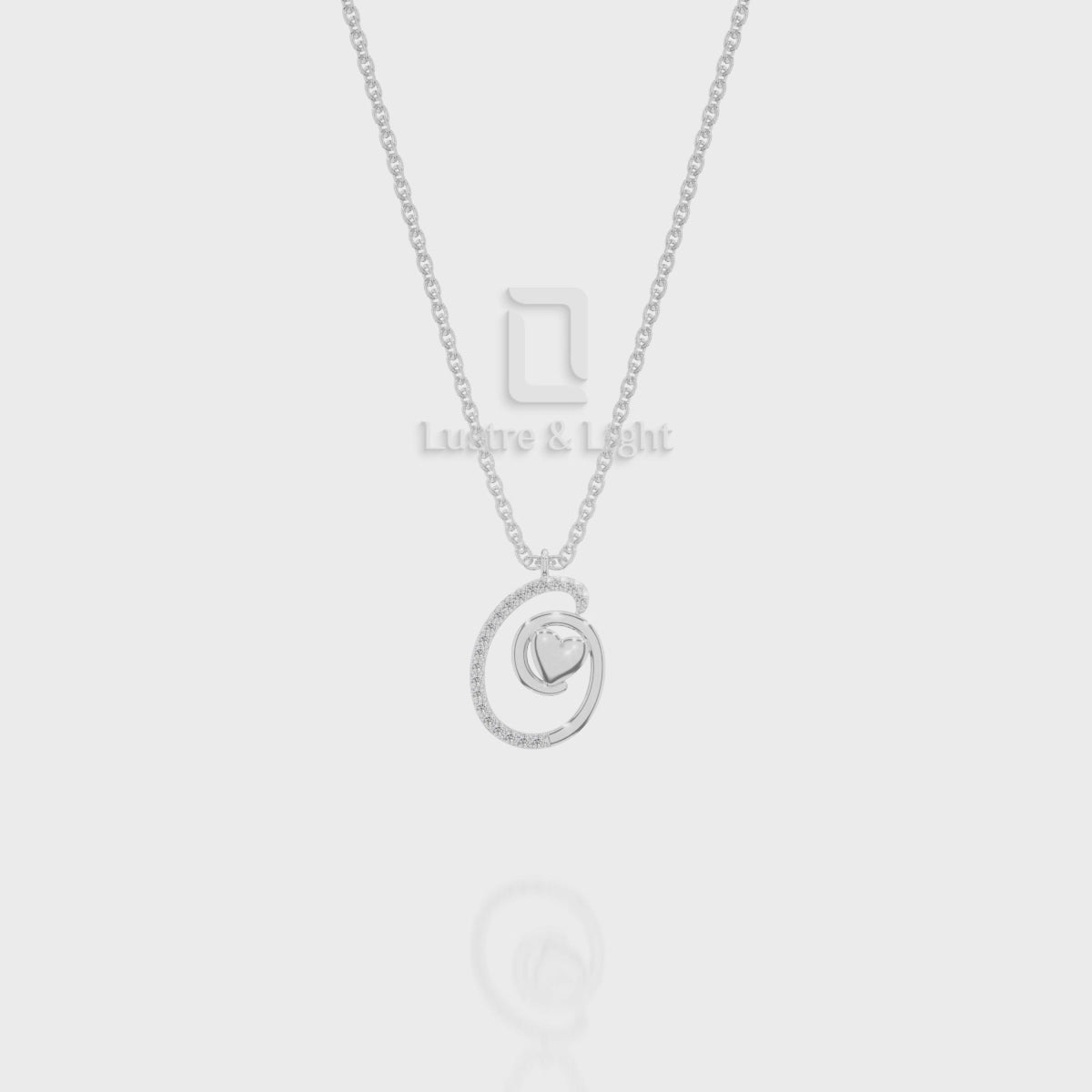 Moissanite Initials Pendant Necklace for Women with 18" Chain